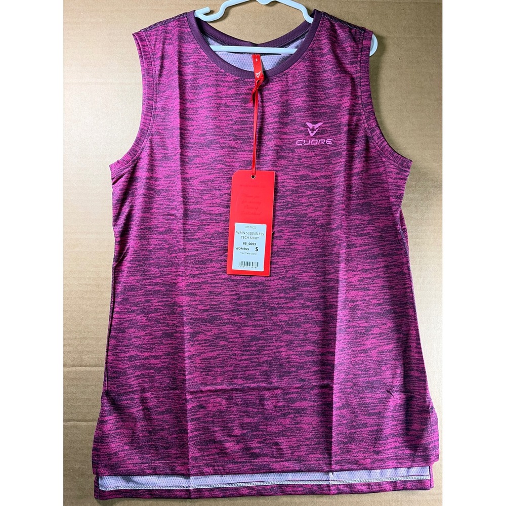 Cuore Womens Small Sleeveless Tech Shirt Pink Purple Athletic‎ Top NWT